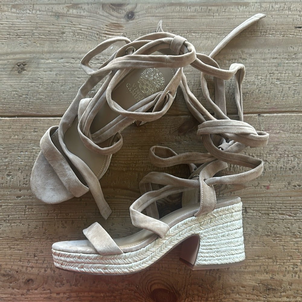 Vince Camuto Women's Roreka Lace Up Espadrille Sandal Wedge, 9M, NWOT